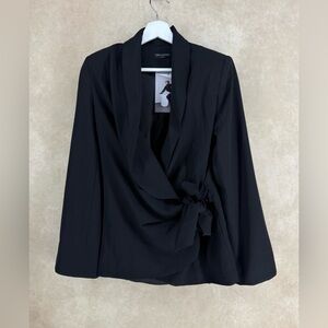 Naked Wardrobe Wrap Blazer Black XS New